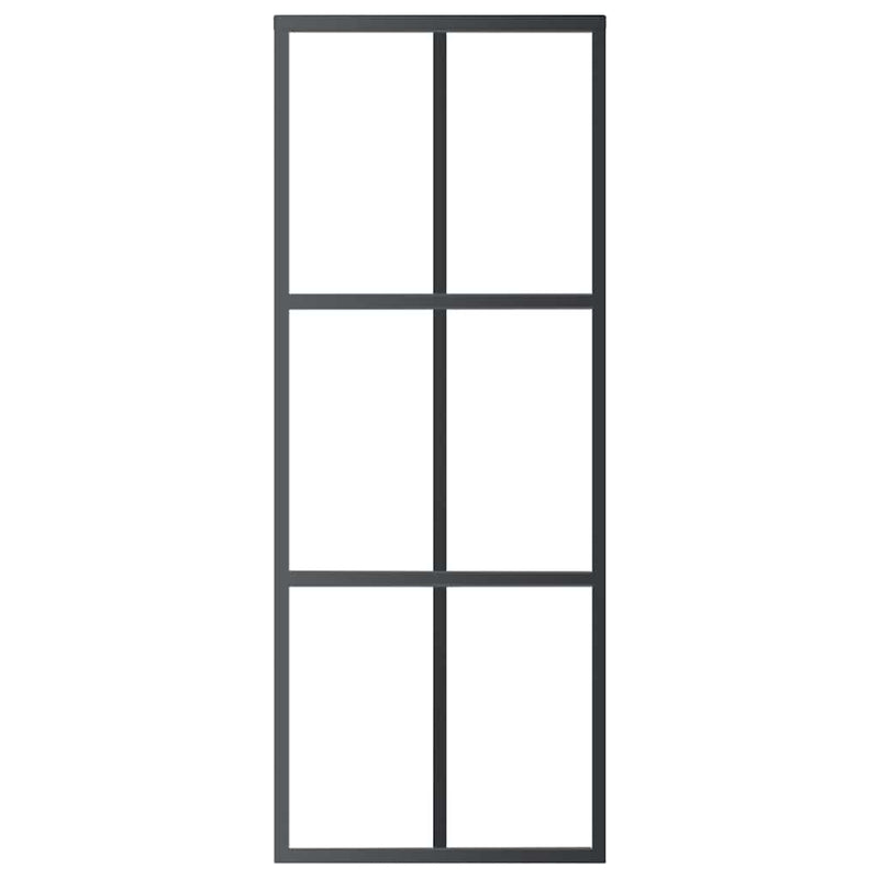 vidaXL fekete ESG üveg és alumínium tolóajtó 76 x 205 cm