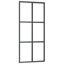 vidaXL fekete ESG üveg és alumínium tolóajtó 90 x 205 cm