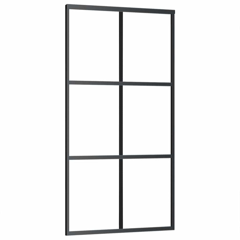 vidaXL fekete ESG üveg és alumínium tolóajtó 102 x 205 cm