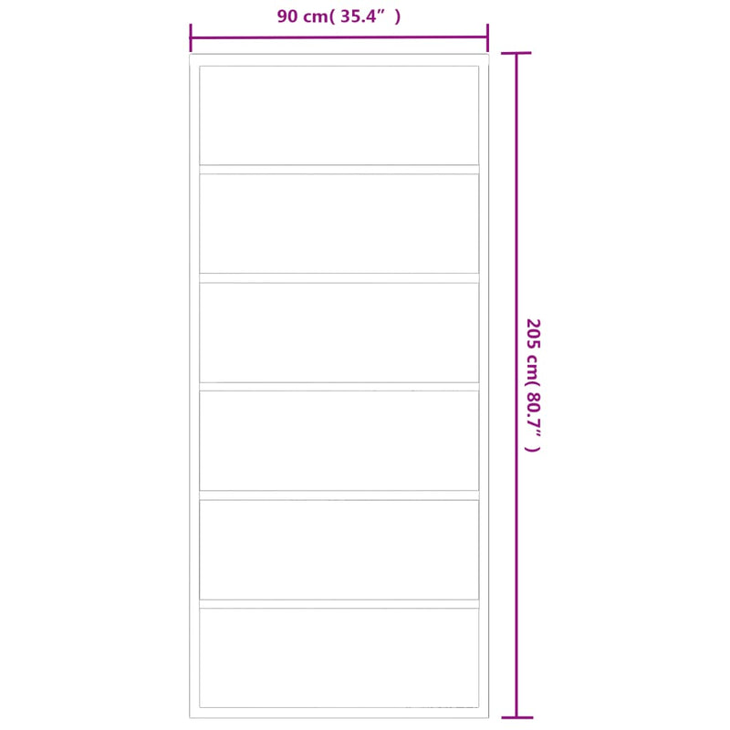 vidaXL fekete ESG üveg és alumínium tolóajtó 90 x 205 cm