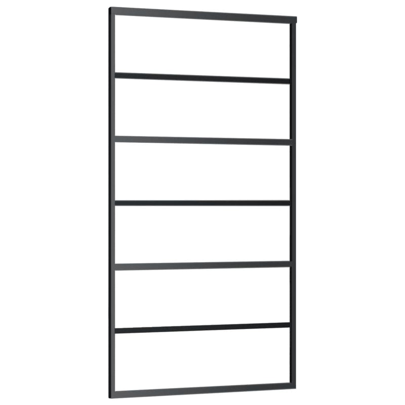 vidaXL fekete ESG üveg és alumínium tolóajtó 102 x 205 cm