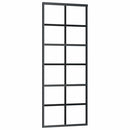 vidaXL fekete ESG üveg és alumínium tolóajtó 76 x 205 cm