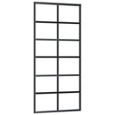 vidaXL fekete ESG üveg és alumínium tolóajtó 90 x 205 cm