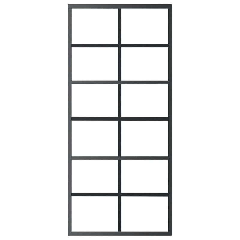 vidaXL fekete ESG üveg és alumínium tolóajtó 90 x 205 cm