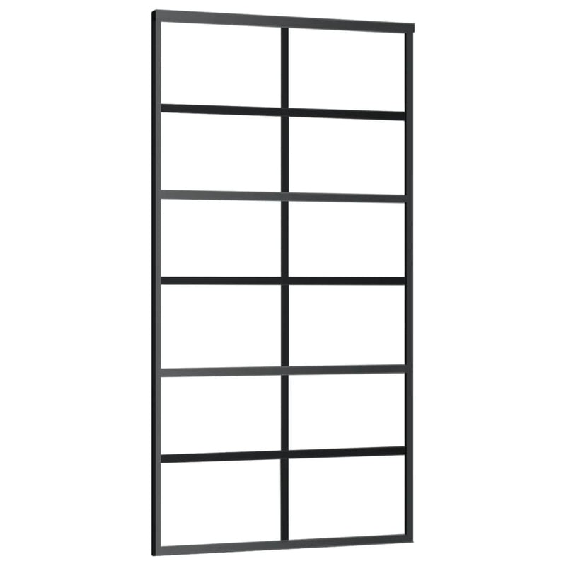 vidaXL fekete ESG üveg és alumínium tolóajtó 102 x 205 cm