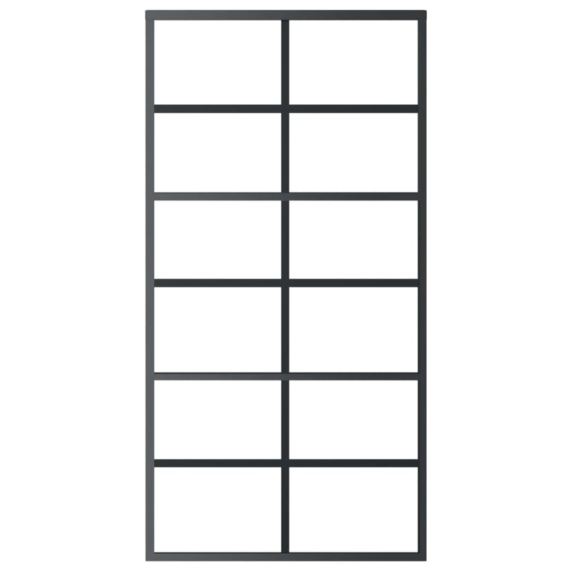vidaXL fekete ESG üveg és alumínium tolóajtó 102 x 205 cm