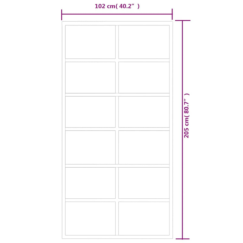 vidaXL fekete ESG üveg és alumínium tolóajtó 102 x 205 cm