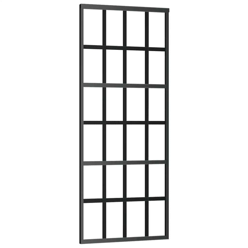 vidaXL fekete ESG üveg és alumínium tolóajtó 76 x 205 cm