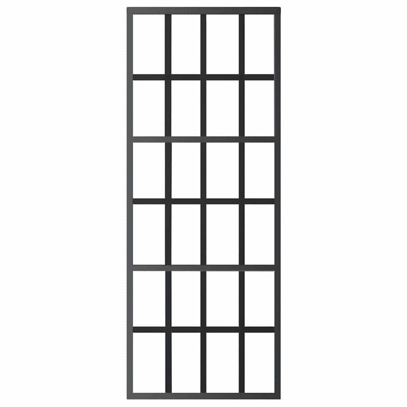 vidaXL fekete ESG üveg és alumínium tolóajtó 76 x 205 cm