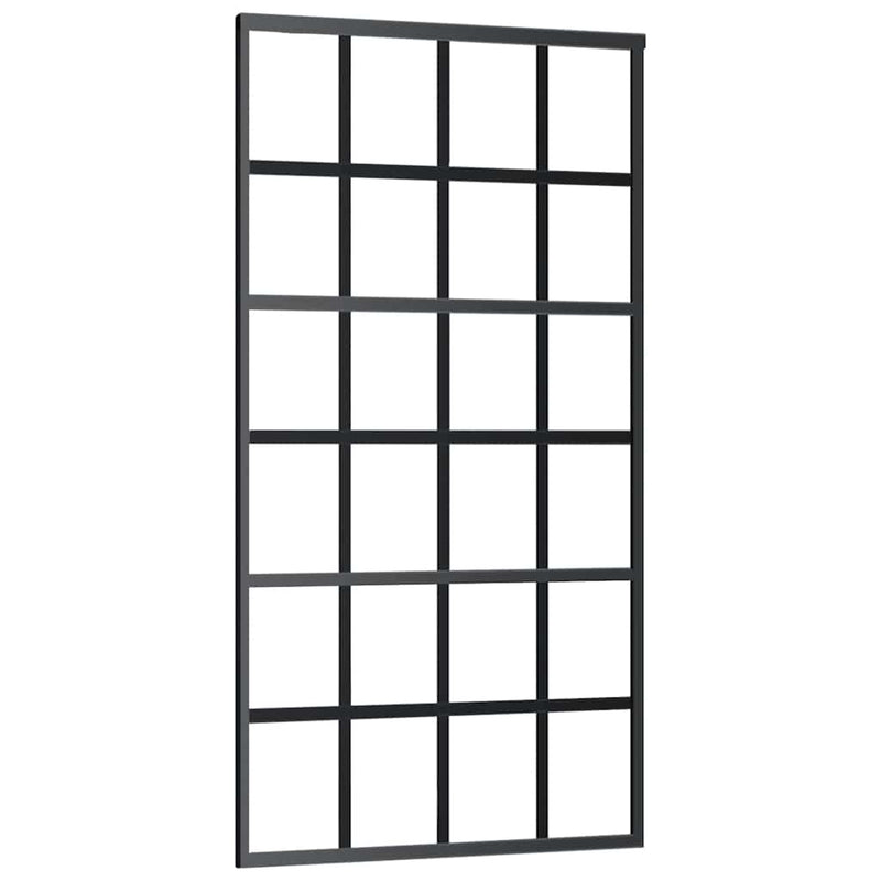 vidaXL fekete ESG üveg és alumínium tolóajtó 102 x 205 cm