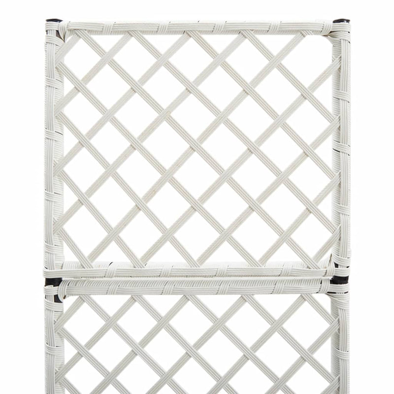 vidaXL fehér rácsos polyrattan magaságyás 1 kaspóval 30 x 30 x 107 cm