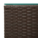 vidaXL barna polyrattan kisasztal üveg asztallappal 35 x 35 x 52 cm