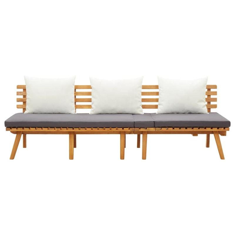 vidaXL tömör akácfa kerti heverő 200 x 65 cm