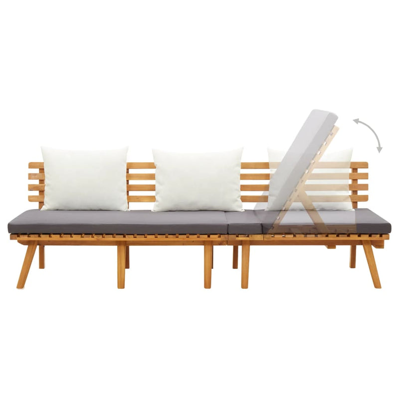 vidaXL tömör akácfa kerti heverő 200 x 65 cm