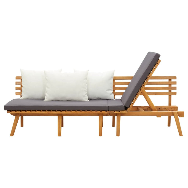 vidaXL tömör akácfa kerti heverő 200 x 65 cm
