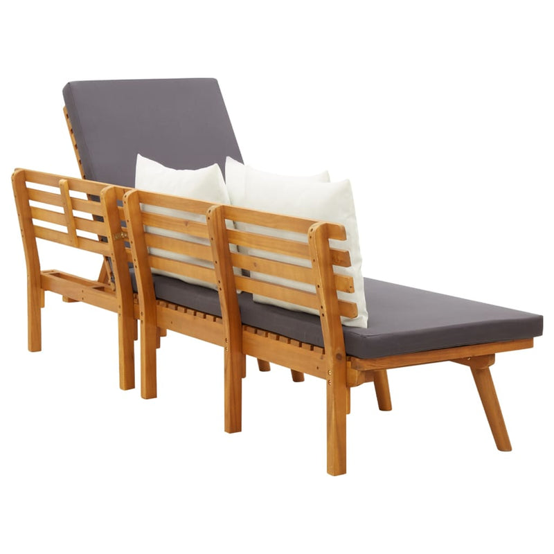 vidaXL tömör akácfa kerti heverő 200 x 65 cm