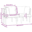 vidaXL 2 személyes tömör akácfa kerti kanapé párnával