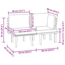 vidaXL 2 részes tömör akácfa kerti ülőgarnitúra párnákkal