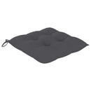 vidaXL 8 db tömör tíkfa kerti szék antracitszürke párnával