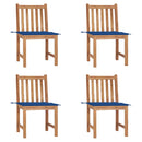 vidaXL 4 db tömör tíkfa kerti szék párnákkal