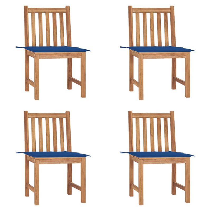 vidaXL 4 db tömör tíkfa kerti szék párnákkal