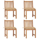 vidaXL 4 db tömör tíkfa kerti szék párnával