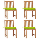 vidaXL 4 db tömör tíkfa kerti szék párnával