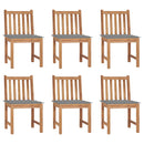 vidaXL 6 db tömör tíkfa kerti szék párnákkal