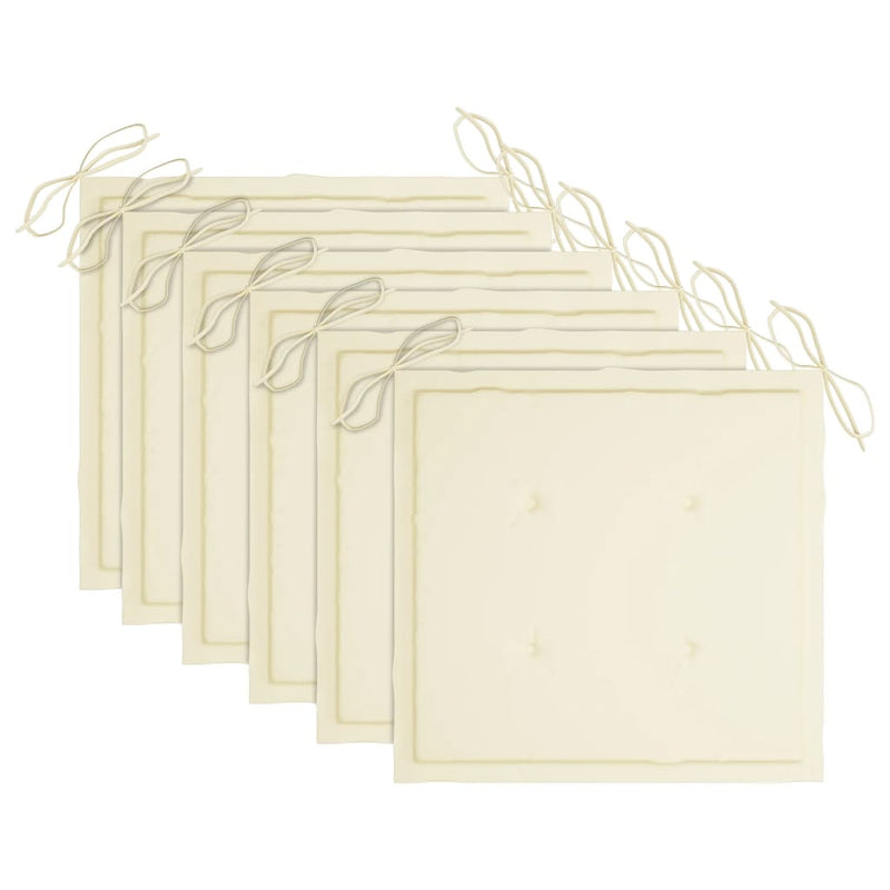 vidaXL 6 db tömör tíkfa kerti szék párnákkal