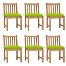 vidaXL 6 db tömör tíkfa kerti szék párnákkal