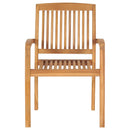 vidaXL 6 db rakásolható tömör tíkfa kerti szék párnákkal