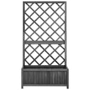 vidaXL fekete tömör fenyőfa rácsos kerti ültetőláda 70 x 30 x 135 cm