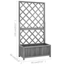 vidaXL fekete tömör fenyőfa rácsos kerti ültetőláda 70 x 30 x 135 cm