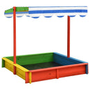 vidaXL többszínű fenyőfa homokozó állítható tetővel UV50