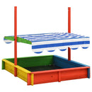 vidaXL többszínű fenyőfa homokozó állítható tetővel UV50