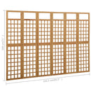 vidaXL 6 paneles tömör fenyőfa térelválasztó/lugasrács 242,5 x 180 cm