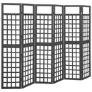 vidaXL 6 paneles fekete fenyőfa térelválasztó/lugasrács 242,5 x 180 cm