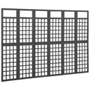 vidaXL 6 paneles fekete fenyőfa térelválasztó/lugasrács 242,5 x 180 cm