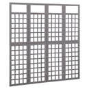 vidaXL 4 paneles szürke tömör fenyő térelválasztó/lugasrács 161x180 cm