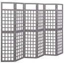vidaXL 6 paneles szürke fenyőfa térelválasztó/lugasrács 242,5 x 180 cm