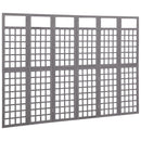 vidaXL 6 paneles szürke fenyőfa térelválasztó/lugasrács 242,5 x 180 cm