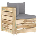 vidaXL zöld impregnált fa elemes sarokkanapé párnákkal