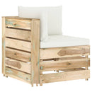 vidaXL zöld impregnált fa elemes sarokkanapé párnákkal