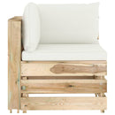 vidaXL zöld impregnált fa elemes sarokkanapé párnákkal