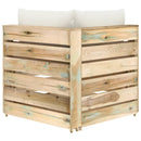 vidaXL zöld impregnált fa elemes sarokkanapé párnákkal