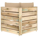 vidaXL zöld impregnált fa elemes sarokkanapé párnákkal