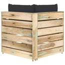 vidaXL zöld impregnált fa elemes sarokkanapé párnákkal