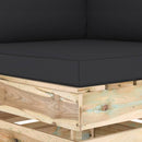 vidaXL zöld impregnált fa elemes sarokkanapé párnákkal