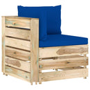 vidaXL zöld impregnált fa elemes sarokkanapé párnákkal