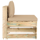 vidaXL zöld impregnált fa elemes középső kanapé párnákkal